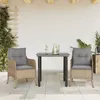 Image de Vidaxl Ensemble Ã Manger De Jardin Et Coussins 3 Pcs Beige Poly Rotin