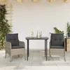 Image de Vidaxl Ensemble Ã Manger De Jardin 3pcs Coussins Gris Clair Poly Rotin