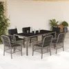 Image de Vidaxl Ensemble Ã Manger De Jardin Et Coussins 7 Pcs Gris Rotin