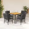 Image de Vidaxl Ensemble Ã Manger De Jardin Coussins 5pcs Noir RÃ©sine TressÃ©e