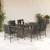 Image de Vidaxl Ensemble Ã Manger De Jardin Et Coussins 7 Pcs Gris Rotin