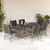 Image de Vidaxl Ensemble Ã Manger De Jardin Et Coussins 7 Pcs Gris Clair Rotin