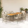Image de Vidaxl Ensemble Ã Manger De Jardin Et Coussins 7 Pcs Beige Poly Rotin