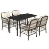 Image de Vidaxl Ensemble Ã Manger De Jardin 5 Pcs Et Coussins Marron Poly Rotin