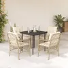 Image de Vidaxl Ensemble Ã Manger De Jardin Avec Coussins 5pcs Beige Poly Rotin