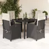 Image de Vidaxl Ensemble Ã Manger De Jardin Coussins 5pcs Noir RÃ©sine TressÃ©e