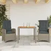 Image de Vidaxl Ensemble Ã Manger De Jardin 3 Pcs Coussins Gris RÃ©sine TressÃ©e