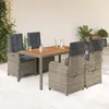 Image de Vidaxl Ensemble Ã Manger De Jardin 5 Pcs Coussins Gris RÃ©sine TressÃ©e