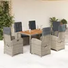 Image de Vidaxl Ensemble Ã Manger De Jardin Et Coussins 7 Pcs Gris Rotin
