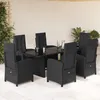Image de Vidaxl Ensemble Ã Manger De Jardin Coussins 7pcs Noir RÃ©sine TressÃ©e
