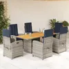 Image de Vidaxl Ensemble Ã Manger De Jardin Et Coussins 7 Pcs Beige Poly Rotin