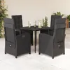Image de Vidaxl Ensemble Ã Manger De Jardin Coussins 5pcs Noir RÃ©sine TressÃ©e