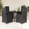 Image de Vidaxl Ensemble Ã Manger De Jardin Coussins 5pcs Noir RÃ©sine TressÃ©e