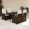Image de Vidaxl Ensemble Ã Manger De Jardin 5 Pcs Et Coussins Marron Poly Rotin