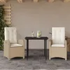 Image de Vidaxl Ensemble Ã Manger De Jardin Et Coussins 3 Pcs Beige Poly Rotin