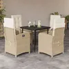 Image de Vidaxl Ensemble Ã Manger De Jardin Avec Coussins 5pcs Beige Poly Rotin