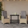 Image de Vidaxl Ensemble Ã Manger De Jardin Et Coussins 3 Pcs MÃ©lange Beige