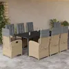 Image de Vidaxl Ensemble Ã Manger De Jardin Et Coussins 9 Pcs MÃ©lange Beige