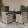 Image de Vidaxl Ensemble Ã Manger De Jardin Et Coussins 5 Pcs Gris Clair Rotin