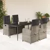 Image de Vidaxl Ensemble Ã Manger De Jardin Et Coussins 5 Pcs Gris Clair Rotin