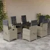 Image de Vidaxl Ensemble Ã Manger De Jardin Et Coussins 7 Pcs Gris Clair Rotin