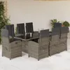 Image de Vidaxl Ensemble Ã Manger De Jardin 9 Pcs Coussins Gris RÃ©sine TressÃ©e