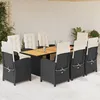 Image de Vidaxl Ensemble Ã Manger De Jardin 9pcs Coussins Noir RÃ©sine TressÃ©e