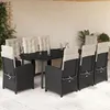 Image de Vidaxl Ensemble Ã Manger De Jardin 9pcs Coussins Noir RÃ©sine TressÃ©e