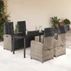 Image de Vidaxl Ensemble Ã Manger De Jardin 5 Pcs Coussins Gris RÃ©sine TressÃ©e