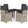 Image de Vidaxl Ensemble Ã Manger De Jardin Et Coussins 5 Pcs Gris Clair Rotin
