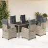 Image de Vidaxl Ensemble Ã Manger De Jardin Et Coussins 7 Pcs Gris Rotin