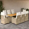 Image de Vidaxl Ensemble Ã Manger De Jardin Et Coussins 9 Pcs Beige Poly Rotin