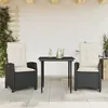 Image de Vidaxl Ensemble Ã Manger De Jardin Avec Coussins 3 Pcs Noir