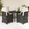 Image de Vidaxl Ensemble Ã Manger De Jardin Coussins 5pcs Noir RÃ©sine TressÃ©e
