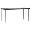 Image de Vidaxl Ensemble Ã Manger De Jardin Coussins 7pcs Noir RÃ©sine TressÃ©e