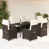 Image de Vidaxl Ensemble Ã Manger De Jardin Et Coussins 7 Pcs Marron Rotin