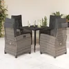 Image de Vidaxl Ensemble Ã Manger De Jardin 5 Pcs Coussins Gris RÃ©sine TressÃ©e