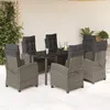 Image de Vidaxl Ensemble Ã Manger De Jardin Et Coussins 7 Pcs Gris Rotin