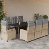 Image de Vidaxl Ensemble Ã Manger De Jardin Et Coussins 9 Pcs MÃ©lange Beige