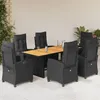 Image de Vidaxl Ensemble Ã Manger De Jardin Coussins 7pcs Noir RÃ©sine TressÃ©e