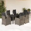 Image de Vidaxl Ensemble Ã Manger De Jardin Et Coussins 7 Pcs Gris Rotin