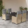 Image de Vidaxl Ensemble Ã Manger De Jardin Coussins 5 Pcs MÃ©lange Beige Rotin