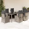 Image de vidaXL Ensemble Ã  manger de jardin et coussins 7 pcs gris rotin