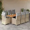 Image de Vidaxl Ensemble Ã Manger De Jardin Et Coussins 9 Pcs MÃ©lange Beige