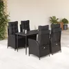 Image de vidaXL Ensemble Ã  manger de jardin coussins 5pcs Noir RÃ©sine tressÃ©e