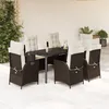 Image de Vidaxl Ensemble Ã Manger De Jardin Et Coussins 7 Pcs Marron Rotin