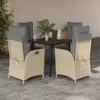 Image de Vidaxl Ensemble Ã Manger De Jardin Avec Coussins 5pcs Beige Poly Rotin