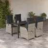 Image de Vidaxl Ensemble Ã Manger De Jardin Et Coussins 5 Pcs Gris Clair Rotin