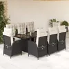 Image de Vidaxl Ensemble Ã Manger De Jardin 9pcs Coussins Noir RÃ©sine TressÃ©e
