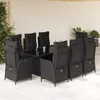 Image de Vidaxl Ensemble Ã Manger De Jardin 9pcs Coussins Noir RÃ©sine TressÃ©e